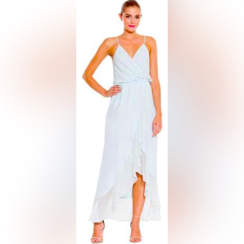 Parker Silk Maxi Dress Light Baby Blue Celeste